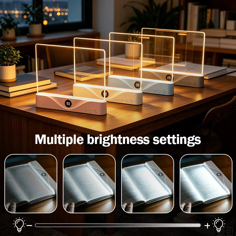 EGH Portable Clear LED Book Full Page Lights Illuminator Panel Plate Lamp Board Flat Book Light for Reading in Bed at Night