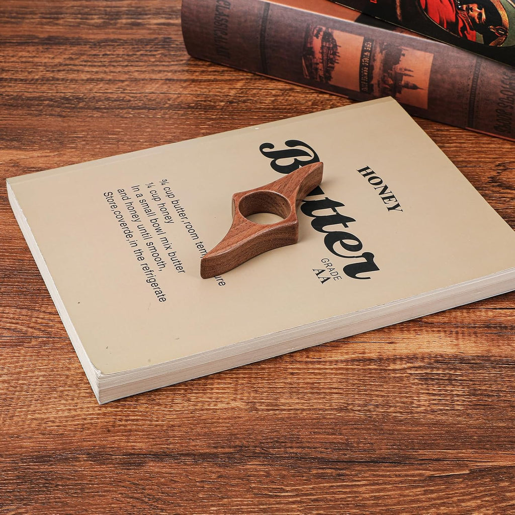 Thumb Book Page Holder, Natural Walnut Wood Thumb Page Holder