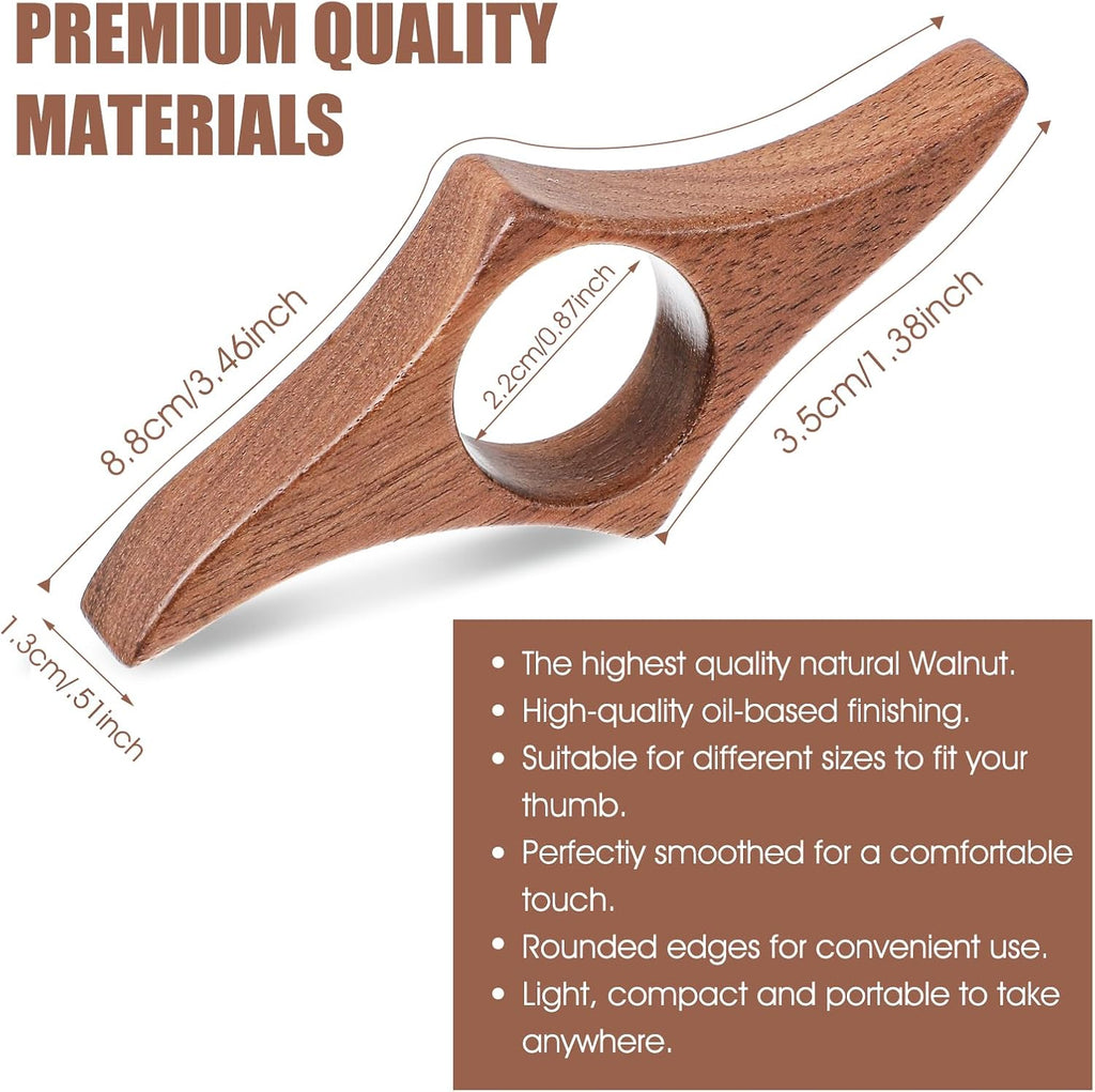 Thumb Book Page Holder, Natural Walnut Wood Thumb Page Holder