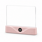 Quiet Glow LED reading panel on a white background, pink base